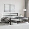 Schwarzes Metallbettgestell mit Kopfteilen Mincu 183x213cm