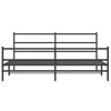 Schwarzes Metallbettgestell mit Kopfteilen Mincu 183x213cm