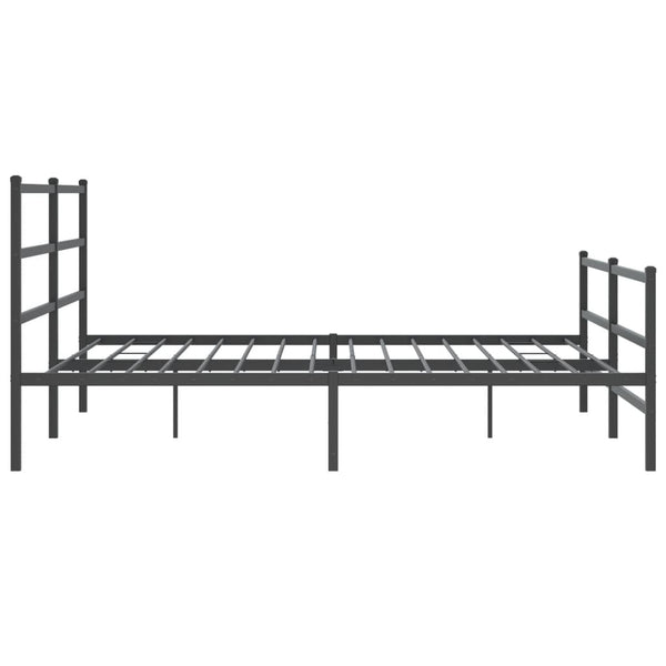 Schwarzes Metallbettgestell mit Kopfteilen Mincu 183x213cm