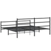 Schwarzes Metallbettgestell mit Kopfteilen Mincu 183x213cm