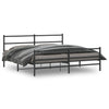 Schwarzes Metallbettgestell mit Kopfteilen Mincu 183x213cm