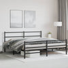 Schwarzes Metallbettgestell mit Kopfteil Mincu 193x203cm