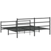 Schwarzes Metallbettgestell mit Kopfteil Mincu 193x203cm