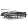 Schwarzes Metallbettgestell mit Kopfteil Mincu 193x203cm