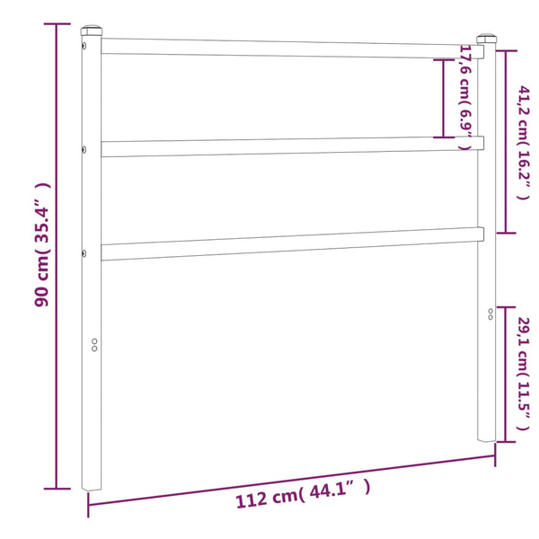 Kopfteil Badite aus schwarzem Metall 107 cm