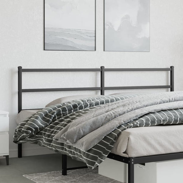 Musta metallinen sängynpääty Badite 200cm