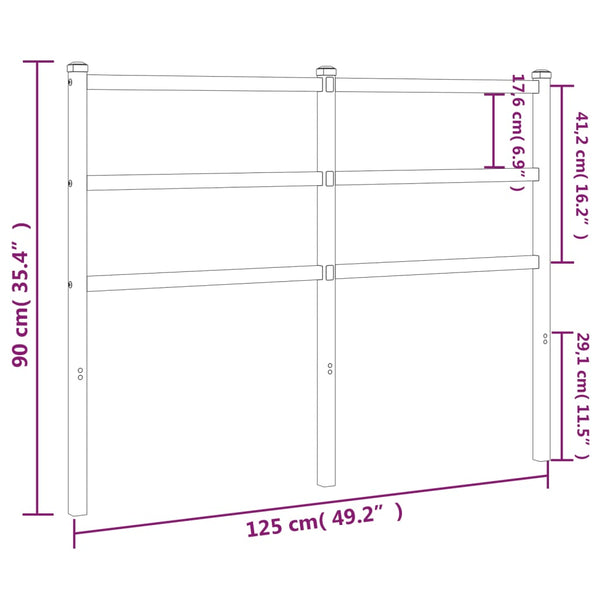 Valkoinen metallinen sängynpääty Badite 120cm