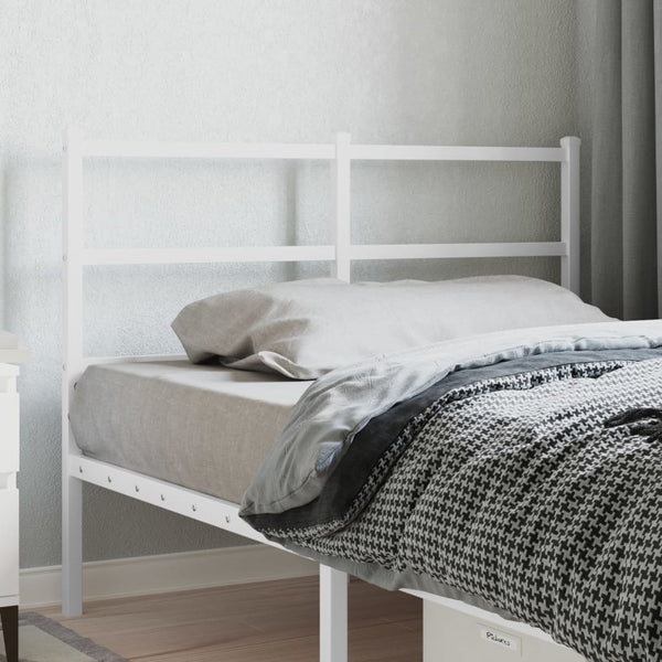 Valkoinen metallinen sängynpääty Badite 120cm