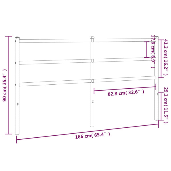 Valkoinen metallinen sängynpääty Badite 160cm