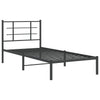 Schwarzes Metallbettgestell mit Kopfteil Lucuta 90x190cm