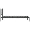 Schwarzes Metallbettgestell mit Kopfteil Lucuta 90x190cm