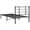 Schwarzes Metallbettgestell mit Kopfteil Lucuta 90x190cm