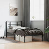 Schwarzes Metallbettgestell mit Kopfteil Lucuta 90x190cm