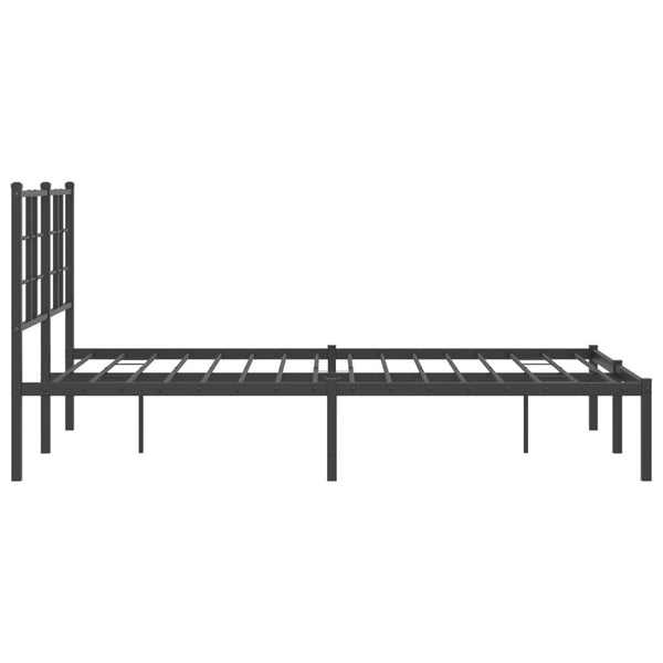 Schwarzes Metallbettgestell mit Kopfteil Lucuta 120x190cm