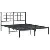 Schwarzes Metallbettgestell mit Kopfteil Lucuta 135x190cm