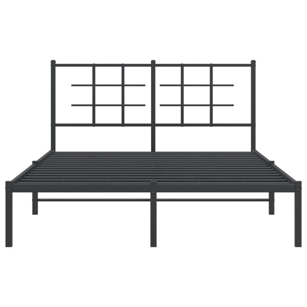 Schwarzes Metallbettgestell mit Kopfteil Lucuta 135x190cm