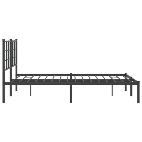Schwarzes Metallbettgestell mit Kopfteil Lucuta 135x190cm