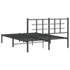 Schwarzes Metallbettgestell mit Kopfteil Lucuta 135x190cm