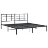 Schwarzes Metallbettgestell mit Kopfteil Lucuta 183x213cm