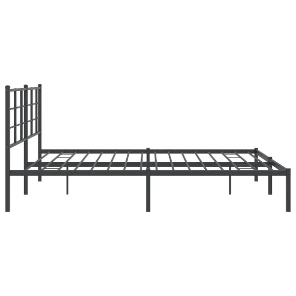 Schwarzes Metallbettgestell mit Kopfteil Lucuta 183x213cm