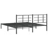 Schwarzes Metallbettgestell mit Kopfteil Lucuta 183x213cm
