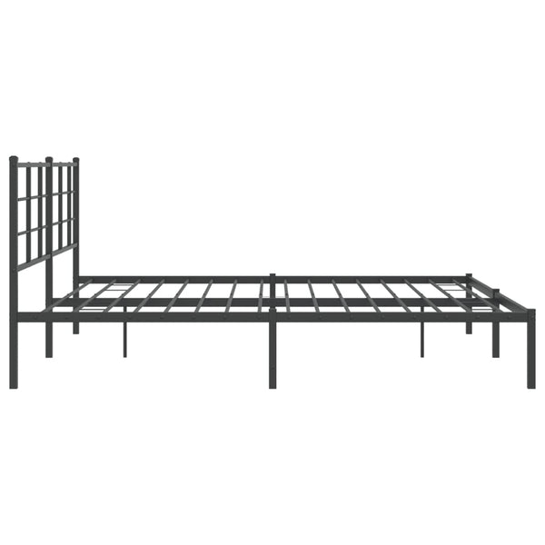 Schwarzer Metallbettrahmen mit Kopfteil Lucuta 193x203cm