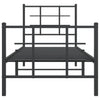 Schwarzes Metallbettgestell mit Kopf- und Fußteil Lucuta 75x190cm