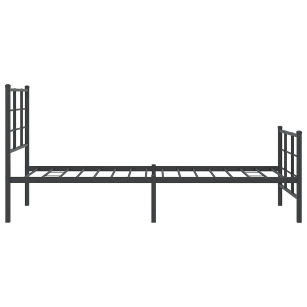 Schwarzes Metallbettgestell mit Kopf- und Fußteil Lucuta 75x190cm