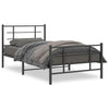 Schwarzes Metallbettgestell mit Kopfteilen Lucuta 107x203cm
