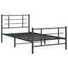 Schwarzes Metallbettgestell mit Kopfteilen Lucuta 107x203cm
