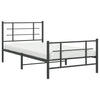 Schwarzes Metallbettgestell mit Kopfteilen Lucuta 107x203cm