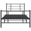 Schwarzes Metallbettgestell mit Kopfteilen Lucuta 107x203cm