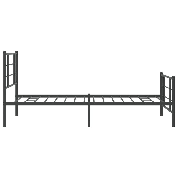 Schwarzes Metallbettgestell mit Kopfteilen Lucuta 107x203cm