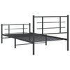 Schwarzes Metallbettgestell mit Kopfteilen Lucuta 107x203cm