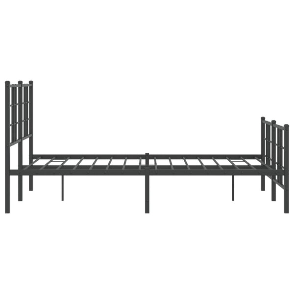 Schwarzes Metallbettgestell mit Kopf- und Fußteil Lucuta 120x190cm