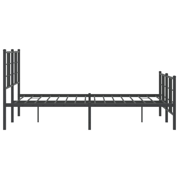 Schwarzes Metallbettgestell mit Kopfteil und Fußteil Lucuta 120x200cm