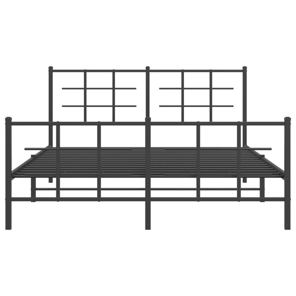 Schwarzes Metallbettgestell mit Kopfteilen Lucuta 150x200cm