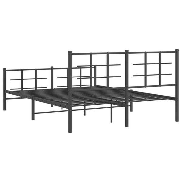 Schwarzes Metallbettgestell mit Kopfteilen Lucuta 150x200cm