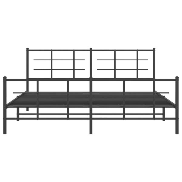 Schwarzes Metallbettgestell mit Kopfteilen Lucuta 183x213cm