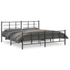 Schwarzes Metallbettgestell mit Kopfteilen Lucuta 193x203cm