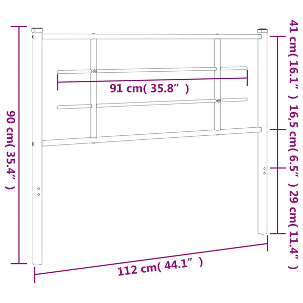Schwarzes Metallkopfteil Stoeana 107cm