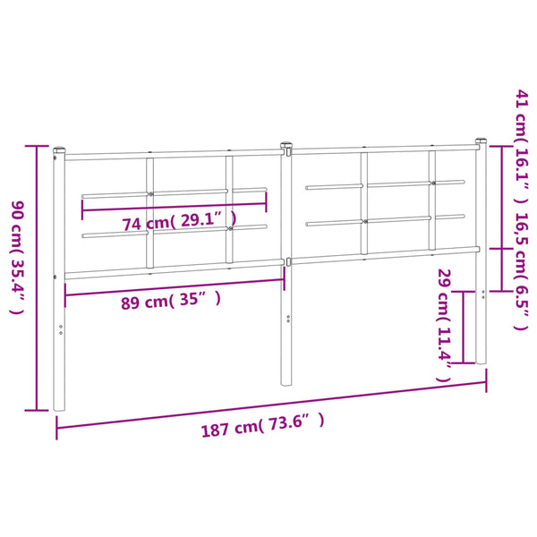 Musta metallinen sängynpääty Stoeana 180cm