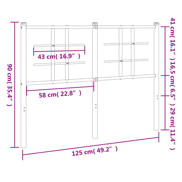 Weißes Metallkopfteil Stoeana 120cm
