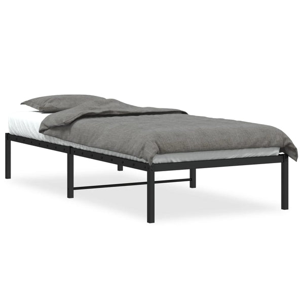 Schwarzes Metallbettgestell Zebulon 90x190cm