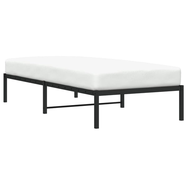 Schwarzes Metallbettgestell Zebulon 90x190cm