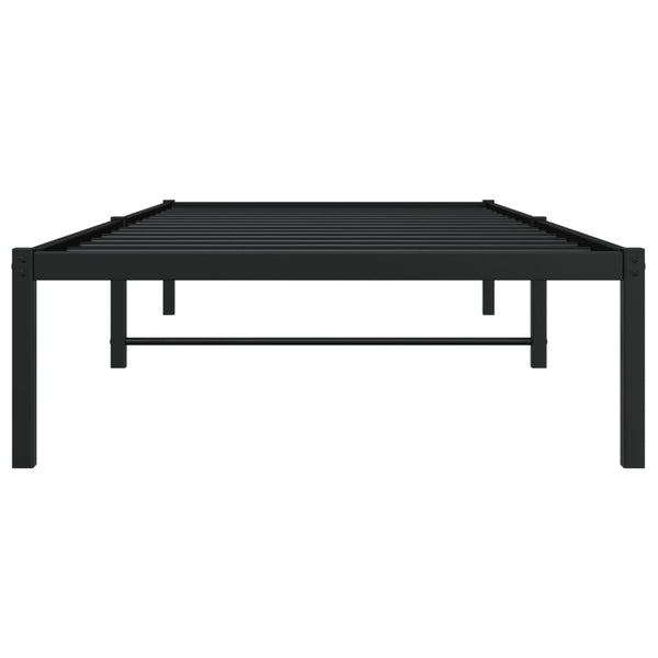 Schwarzes Metallbettgestell Zebulon 90x190cm