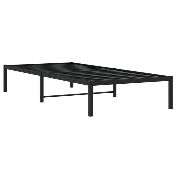 Schwarzes Metallbettgestell Zebulon 90x190cm
