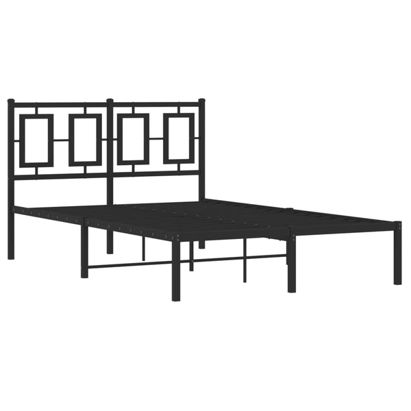 Schwarzes Metallbettgestell mit Kopfteil Albatros 120x200cm