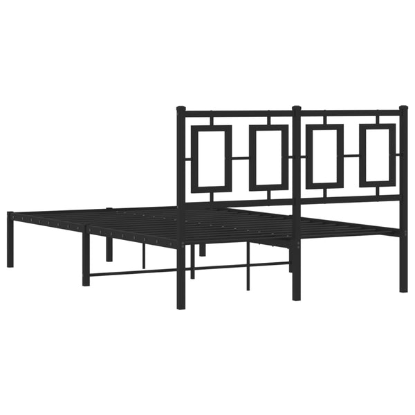 Schwarzes Metallbettgestell mit Kopfteil Albatros 120x200cm