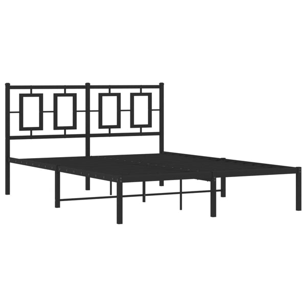 Schwarzes Metallbettgestell mit Kopfteil Albatros 135x190cm